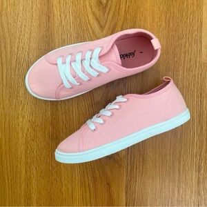 FabKids Pink Canvas Sneakers Girls Size 4 Lace Up Casual Shoes